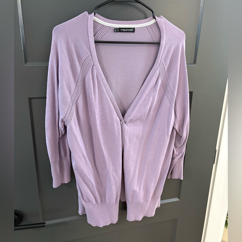 maurices Lavender V-Neck Women's Cardigan Sweater